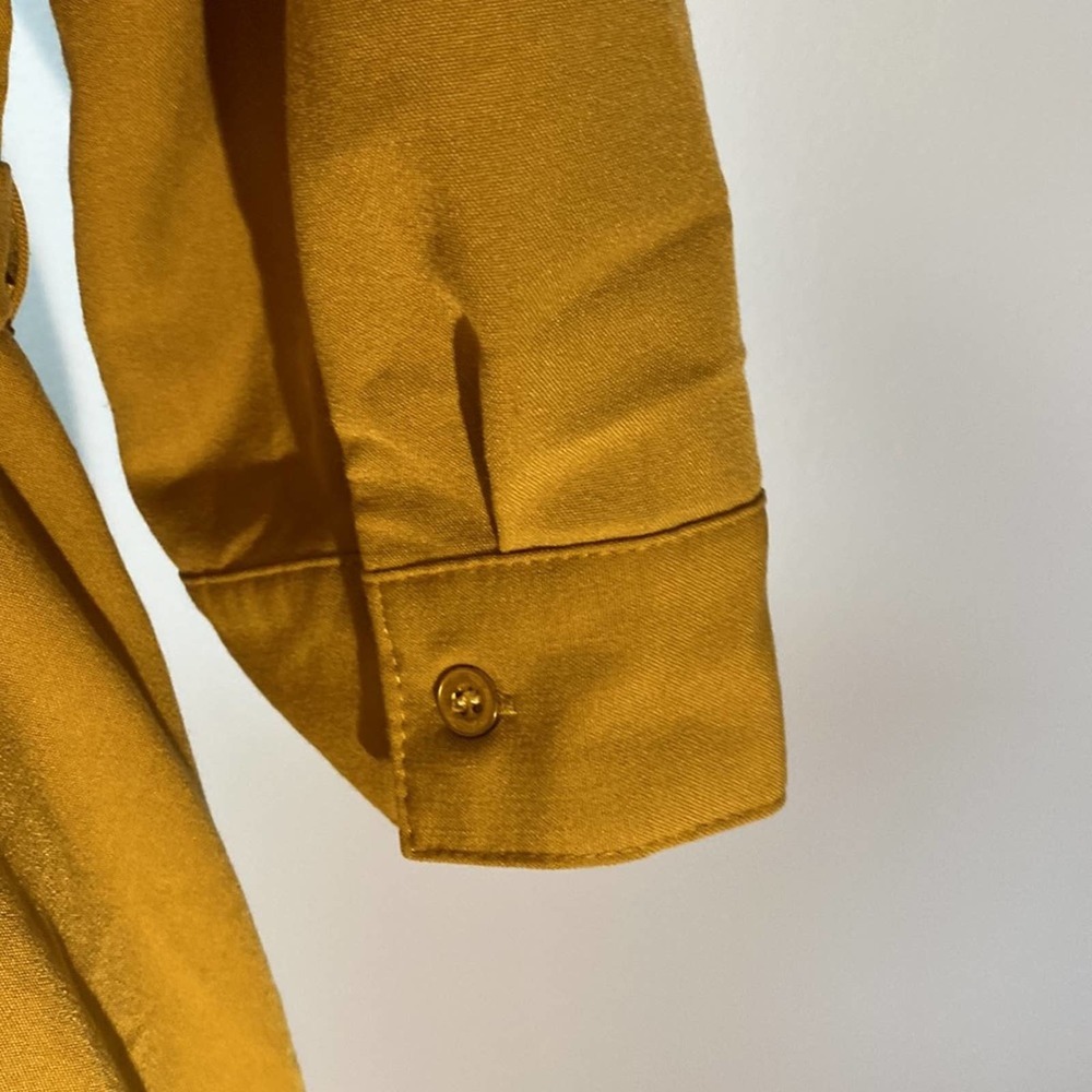 Sharagano Mustard Yellow Midi Shirt Dress - Picture 9 of 13